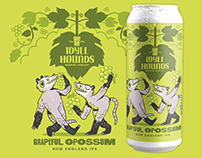 Grapeful Opossum Beer Label Design for Idyll Hounds