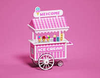 Ice cream cart voxel