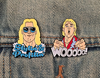 Ric Flair Simpsons Lapel Pin WWE WCW WWF Exclusive Wrestling Wrestler WCW 