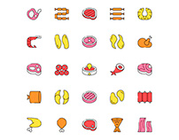 Colored Meat Icons