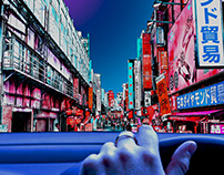 Driving in tokyo cyberpunk street