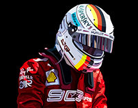Sebastian Vettel F1 - Portrait Illustration