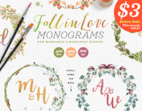 6 Fall in Love Wedding Monograms V