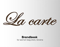 Brandbook design for woman bag store, Ukraine