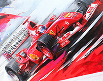 Triptych “Formula Ferrari”