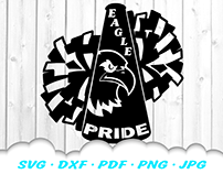 Eagle Pride Team Mascot Cheer SVG Cut Files