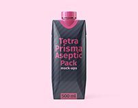 Tetra Pak. Prisma Pack (500 ml) Mockup Set