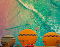 Digital collage art - Hot air balloon
