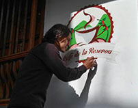 Painting in "Café la Reserva"  Candelaria's Coffee Bar