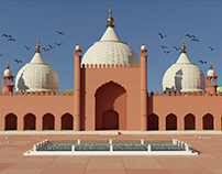 3D architecture (Badshashi Mosque)