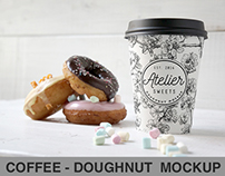 Coffee - Doughnut PSD Mockup