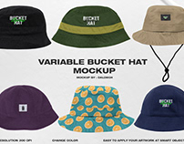 Variable Bucket Hat Mockup (1 Free)