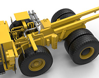 3d model of truck with exhaust system
