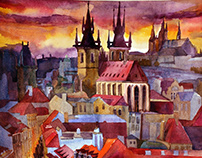 Watercolor cities