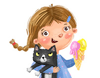 Little girl and cat (character)