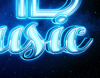 Space Glow 3D Text Mockup