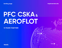 Landing page for Russian Football team and Airline