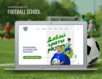 Landing page for football school