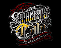 Lettering Streets of Cali Clothing