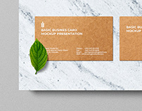 Kraft paper business card mockup