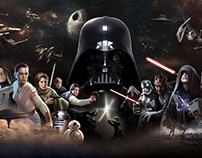 Star Wars Collage Banner for Star Wars Destiny Launch