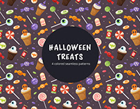 Halloween Treats Free Vector Seamless Pattern