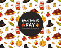 Thanksgiving Day Free Vector Seamless Pattern