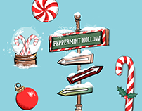 Candy Coated Christmas sticker illustrations