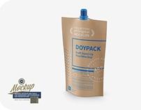 Kraft Doy-Pack Top Cap Mockup
