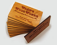 Laser Engraved, Cherry Wood Business Cards