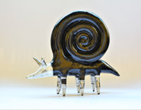 my beautiful black ceramic snails