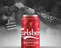 Carlsberg and Liverpool limited edition champions cans
