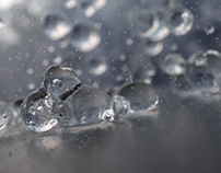 Water bubbles on water resistant surface