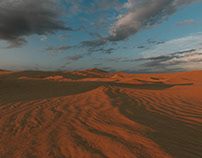 Desert Scenery At Dusk