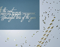 Christmas Party Gold Foil Invitations