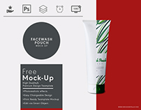 Face wash pouch mock up free psd template