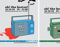 radio x frankfurt, halloween show flyers