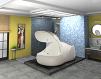 Modern Bathroom Interior Design 3D Rendering