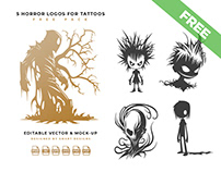Horror Logos for Tattoos Free Pack x5