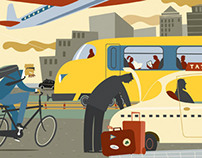 'Modern Mobility' Editorial illustration.