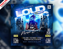 Free PSD | Loud DJ Music Party Social Media Post PSD