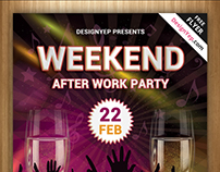 Free Weekend Party Flyer PSD Template