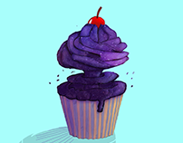 Explosion Cupcake with Universe Frosting