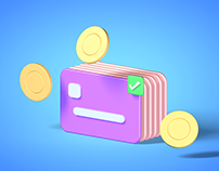 Free 3d illustration of Coins Credit Cards Money