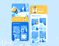 Winter Day Mobile UI Exploration