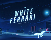 White Ferrari illustration tribute