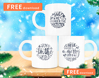 FREE Snowy Ceramic Christmas Mug Mockup PSD