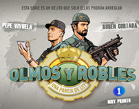 Illustrations for the opening of “Olmos y Robles” serie