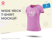 Wide Neck T-Shirt Mockup