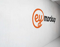 Free White Wall Logo Mockup